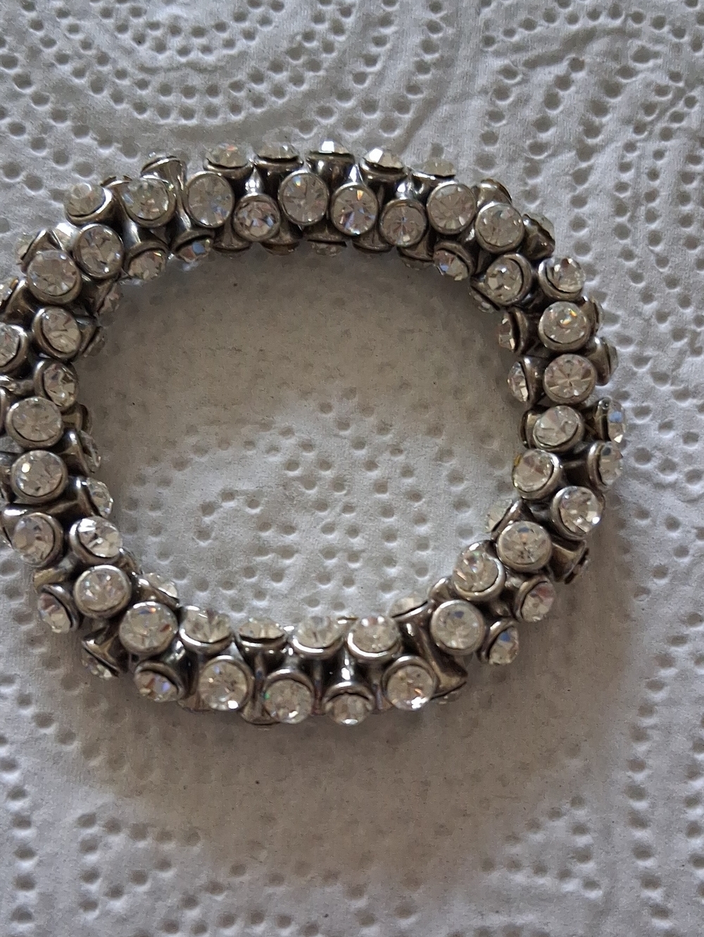 Crystal Stretch Bracelet - Clear and Silver Sparkle